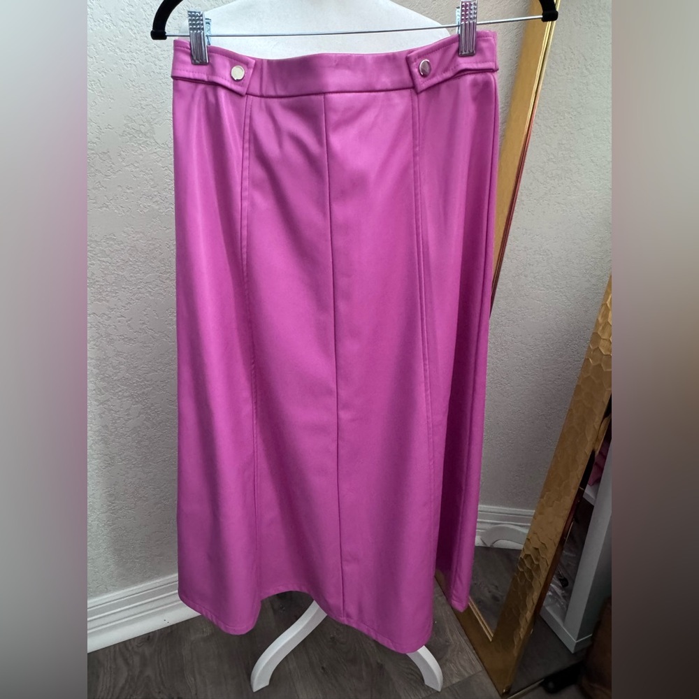 Chic Fuchsia A-Line Women's Tea & Cup Skirt